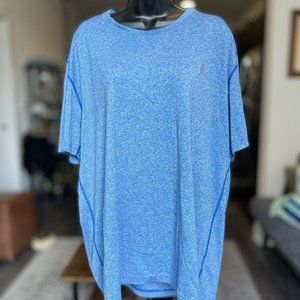 Adidas Blue Athletic Shirt Adult 2XL Climalite Stretch Workout Short Sleeve Tee